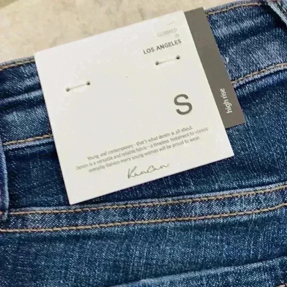 High rise frayed stretch denim shorts - Picture 4 of 4